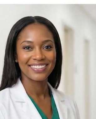 Portrait of an endocrinologist in a forest-green scrub at Frontline Healthcare Endocrinology